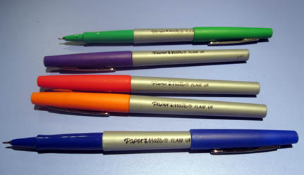 Paper Mate Flair Ultra Fine Felt Tip Pens 4 Assorted Colors 