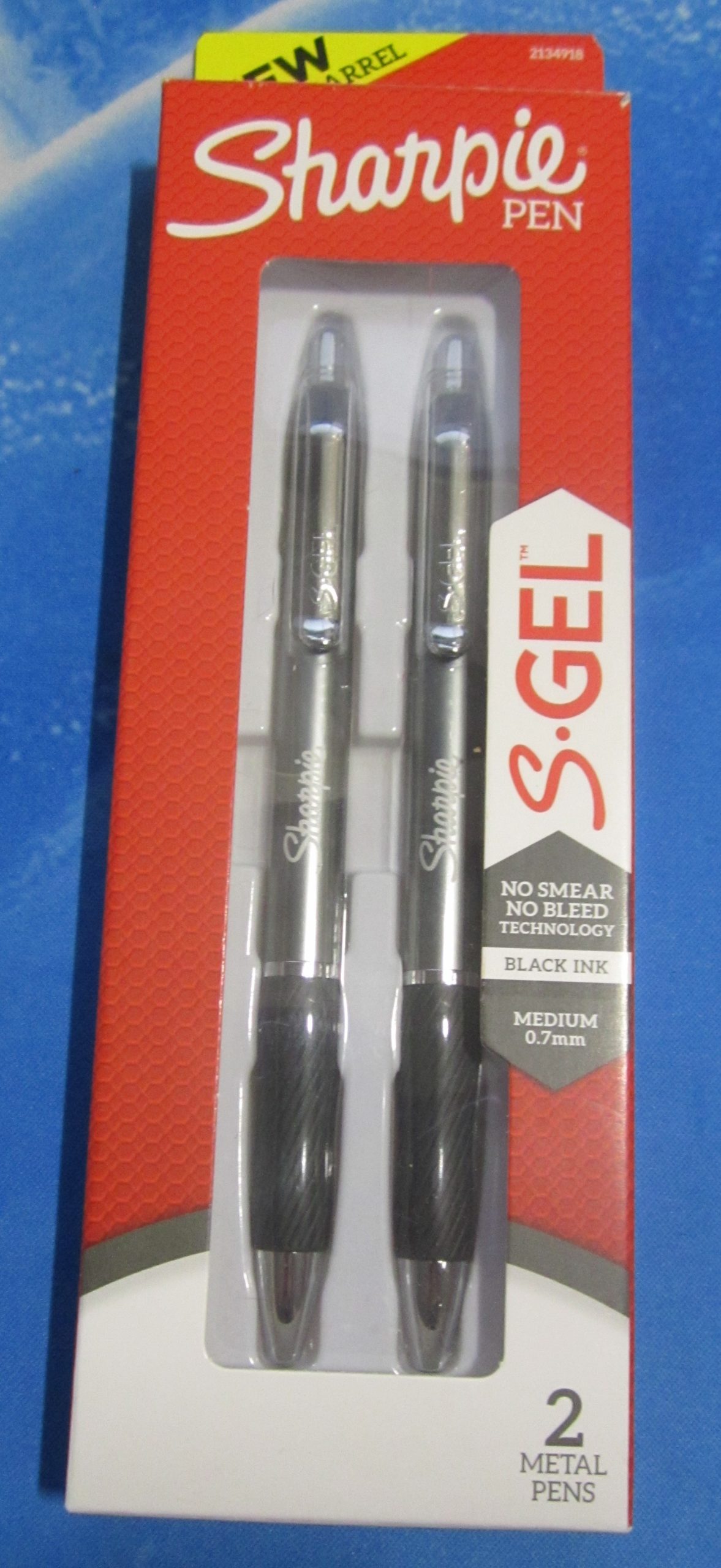 Sharpie S-Gel Pen, Retractable, Medium 0.7mm, Red Ink, 2/pack 
